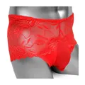 Culotte transparente en dentelle florale pour homme sous-vêtement Sexy en maille