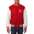 Men's JH Design Red/White St. Louis Cardinals Big & Tall Wool Leather Jacket