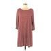 Jodifl Casual Dress - Shift: Brown Print Dresses - Women's Size Medium