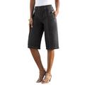Plus Size Women's Complete Cotton Bermuda Short by Roaman's in Black Denim (Size 26 W) Shorts