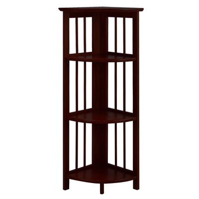 4-Shelf Corner Folding Bookcase - Truffle Brown by...