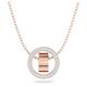 Swarovski White Crystal Pendant Necklace, PavÃ© Crystal Pendant in a Rose Gold Tone Plated Setting, from the Hollow Collection