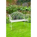 MirrorOutlet Garden Bench. Enjoy this rustic white Classy Bench measuring 131cm x 94cm (max)