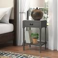 Three Posts™ Keensburg 1 - Drawer Solid Wood Nightstand Wood in Gray | 26.75 H x 17.75 W x 13.75 D in | Wayfair 5BA2FAE7D37C4C74A0EDCB6AD94C0C78