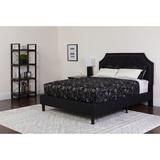 Lark Manor™ Aluino Arched Tufted Platform Bed & Pocket Spring Mattress Upholstered/Polyester in Black | 50.75 H x 59 W x 81 D in | Wayfair