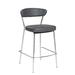 Orren Ellis Hendricks 25.6" Counter Stool Leather/Metal/Faux leather in Black | 36.23 H x 19.3 W x 20.08 D in | Wayfair