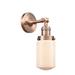 Beachcrest Home™ 1 - Light Dimmable Armed Sconce Glass/Metal in White/Brown | 12.75 H x 4.5 W x 7.5 D in | Wayfair 76EC298F2D0F40BE8EBACB9643FD55A4