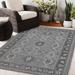 Black 96 x 0.08 in Area Rug - Langley Street® Dife Oriental Gray/Charcoal Indoor/Outdoor Area Rug Polyester | 96 W x 0.08 D in | Wayfair