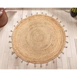 White 48 x 48 x 0.1 in Area Rug - Well Woven Round Avalon Handmade Hand-Loomed Jute Natural Area Rug Jute & Sisal | 48 H x 48 W x 0.1 D in | Wayfair