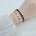 Bracelet en acier inoxydable poli pour homme et femme gourmette décontractée lien cubain or