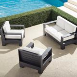 St. Kitts 3-pc. Loveseat Set in Matte Black Aluminum - Sailcloth Cobalt, Sailcloth Cobalt - Frontgate