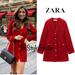 Zara Dresses | Blogger's Fav| Zara Nwt Textured Weaver Dress | Color: Red | Size: S