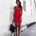 Zara Dresses | Blogger's Fave! Zara Red Corset Mini Dress Sz M Nwt | Color: Red | Size: M