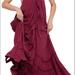 Free People Dresses | Free People Endless Summer Wrap Around Maxi Dress Ruffle Halter Red Wine M | Color: Red | Size: M