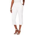 Plus Size Women's Kate Straight-Leg Capri by Roaman's in White Denim (Size 20 W)