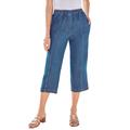 Plus Size Women's Kate Straight-Leg Capri by Roaman's in Medium Wash (Size 30 W)