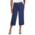 Plus Size Women's Kate Straight-Leg Capri by Roaman's in Indigo Wash (Size 16 W)