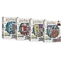 Wrebbit 3D - Harry Potter Diagon Alley Collection 3D Jigsaw Puzzles - Ollivander’s Wand Shop, Quality Quidditch Supplies, Madam Malkin’s and Weasleys’ Wizard Wheezes -Bundle of 4- Total of 1175 Pieces