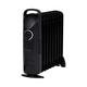 Devola 800W 9 Fin Mini Oil Filled Radiator | Free Standing Low Energy Electric Heater with Thermal Fuse for Overheat Cut Off, IP20, Power Indicator Light, Adjustable Heating Dial - DVMOR9F08B (Black)
