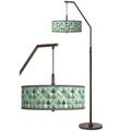 Misty Morning Bronze Downbridge Arc Floor Lamp