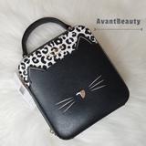 Kate Spade Bags | Kate Spade New York Meow Cat Vanity Crossbody Clutch Handbag Crossbody Bag | Color: Black/White | Size: 6.1"H X 5.6"W X 2.6"D