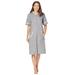 Plus Size Women's Short French Terry Robe by Dreams & Co. in Heather Grey (Size 4X)