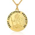 Miaofu St Christopher Necklace Gold St Christopher for Men Saint Christopher Necklace for Men Women,Saint Christopher Medal Necklace Gold St Christopher Medal Necklace St Christopher Gold Necklace