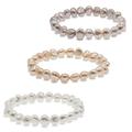 Secret & You Pearl Bracelet Baroque Freshwater Cultured Pearls in White or Colorful Pearls are 8-9 mm - 18 cm Elastic Band