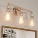 Mid-century Modern Gold Bathroom Vanity Lights 3-light Glass Dimmable Wall Sconces - Antique Gold - L23"x W 6.5"x H 10.5"