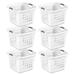 Sterilite Ultra 14 gal Square Plastic Laundry Basket w/Gripped Handles, (6 Pack) - 19.37 x 19.12 x 13.87 inches