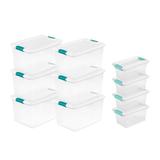 Sterilite 64 Quart Latching Storage Tote Box (6 Pack) + Medium Clip Box (4 Pack) - 4.3