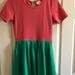 Lularoe Dresses | Euc Beautiful Lularoe Amelia Dress! | Color: Green/Pink | Size: M