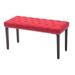 Red Barrel Studio® Cabara Tufted Fabric Bench (Gray) Polyester/Upholstered in Gray/Black | 17.3 H x 15.7 W x 37.7 D in | Wayfair