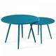 Lot de 2 tables basses ronde en acier bleu pacific - Palavas - Bleu Pacific