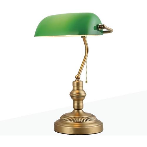 Banquero vintage Tisch- und Schreibtischlampe E27 Farbe Grün – Grün