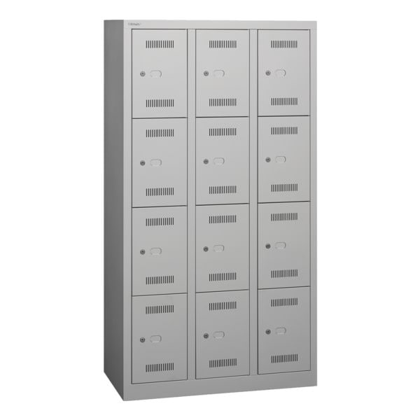 Bisley Schließfachschrank »MonoBloc™« 3x 30 cm Abteile mit je 4 Fächern grau, 90x170x50 cm