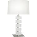 Robert Abbey Jonathan Adler Monaco 25.5" Table Lamp Silk/Metal/Crystal in Gray/White | 25.5 H x 16 W x 16 D in | Wayfair 175X