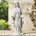 Glitzhome 30"H Vintage MgO Blessed Mother Virgin Mary Spring Garden Statue Indoor Outdoor Sculpture