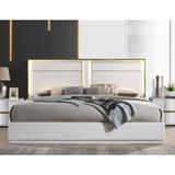 Best Master Furniture Platform White with Gold Platform Bed