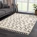 White 108 x 79 x 1.26 in Indoor Area Rug - Foundry Select Adefolarin Shaggy Plush Southwestern Beige Area Rug | 108 H x 79 W x 1.26 D in | Wayfair