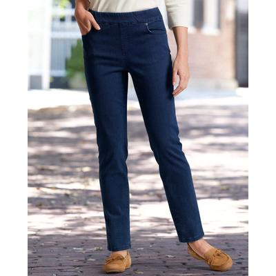 Appleseeds Women's DreamFlex Easy Pull-On Tapered Jeans - Denim - 14 - Misses