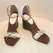 Kate Spade Shoes | Kate Spade Wood Wedge Heels | Color: Brown/White | Size: 6.5