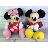 Disney Toys | Disney Mickey Minnie Mouse Stuffed Plush Love Set Red Roses Valentine's Day | Color: Red | Size: Osg