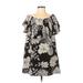 BLOOMS In The City Casual Dress: Black Floral Dresses - Women's Size Small
