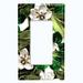 WorldAcc White Flowers Green Leaves Wreath 1-Gang Rocker Wall Plate in Green/White | 4.5 H x 2.75 W x 0.15 D in | Wayfair F-R1-FLW051