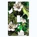 WorldAcc White Flowers Green Leaves Wreath 1-Gang Rocker Wall Plate in Green/White | 4.5 H x 2.75 W x 0.15 D in | Wayfair F-T1-FLW051