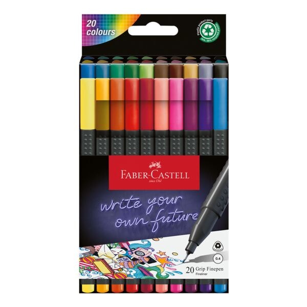 Faber-Castell 20er-Pack Fineliner »Grip« Image