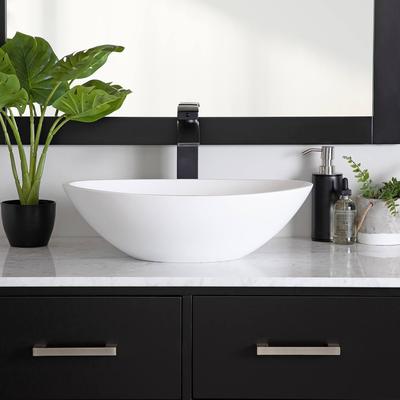 Randolph Morris Costera Resin Oval Vessel Bathroom Sink - Matte White BB2SINK-MW