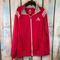 Adidas Jackets & Coats | Adidas Climalite Full Zip Fleece-Lined Dark Pink Track Jacket Size L | Color: Pink/White | Size: L
