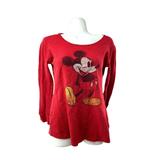 Disney Tops | Disney Sz M Thermal Mickey Mouse Long Sleeve Shirt | Color: Red | Size: Medium